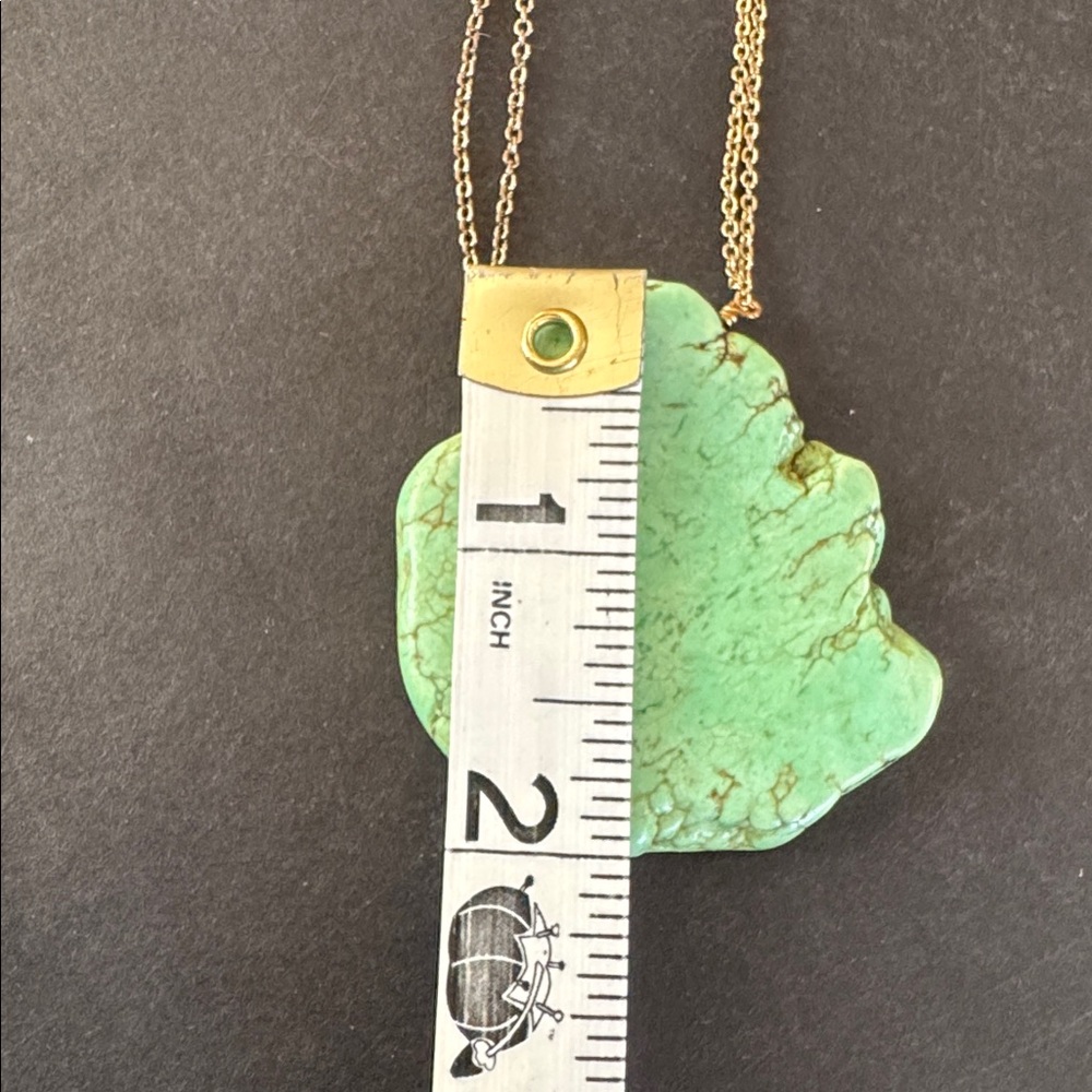 Vintage Turquoise Slab Pendant Necklace - Picture 5 of 15